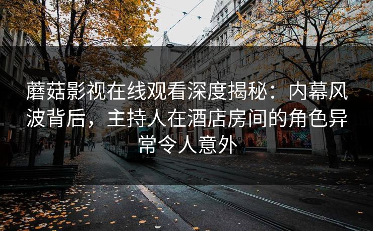 蘑菇影视在线观看深度揭秘：内幕风波背后，主持人在酒店房间的角色异常令人意外