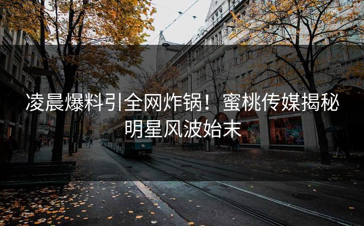 凌晨爆料引全网炸锅！蜜桃传媒揭秘明星风波始末