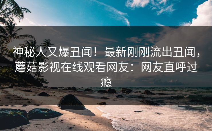 神秘人又爆丑闻！最新刚刚流出丑闻，蘑菇影视在线观看网友：网友直呼过瘾