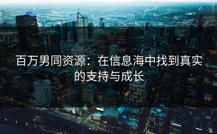 百万男同资源：在信息海中找到真实的支持与成长