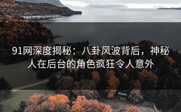 91网深度揭秘：八卦风波背后，神秘人在后台的角色疯狂令人意外